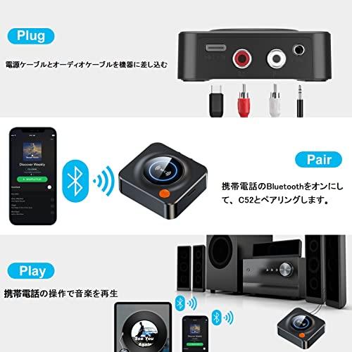 eppfun Bluetooth 5.1 オーディオレシーバー、NFC + 3.5mm AUX/RCA/TFカードスロッ ト ブルートゥース 受信機｜mago8go8｜04
