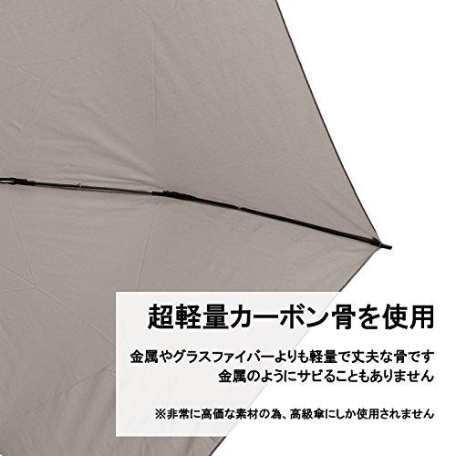 小宮商店 超軽量カーボン 折りたたみ傘 メンズ レディース コンパクト 軽い 超撥水 テフロン 楽々開閉 55cm (グレー)｜mago8go8｜05