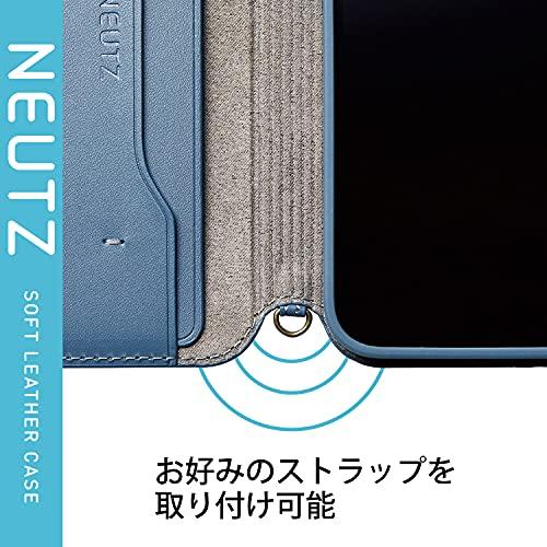 エレコム iPhone 13 Pro レザーケース 手帳型 NEUTZ 磁石付き ブルー