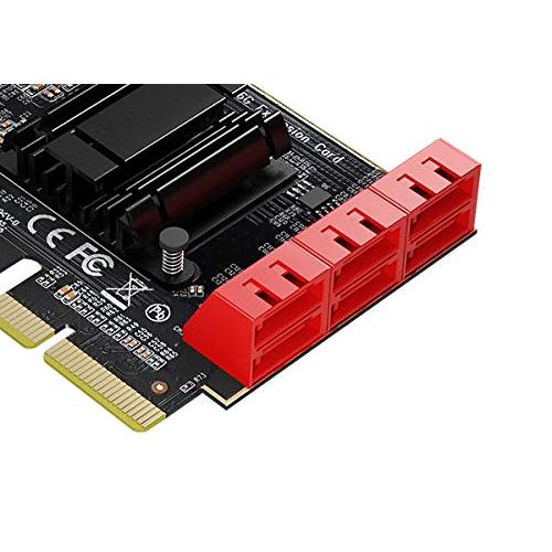 AREA SATA3×6ポート 増設 PCI Express×4ボード 増設ボード 拡張ボード 大型ヒートシンク搭載 ブートドライブ対応 ロープロファ｜mago8go8｜04