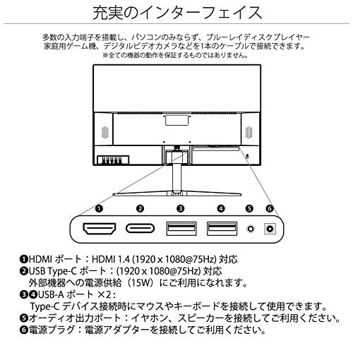 JAPANNEXT　21.5型IPSフルHDパネル搭載　タッチパネル対応モニター　JN-IPS215FHDR-T　HDMI　USB-C