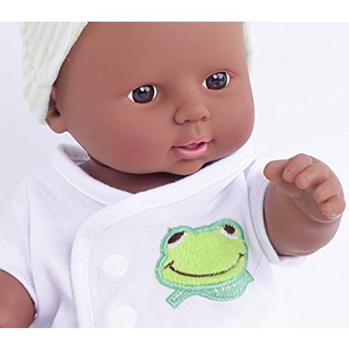 [エムティーエボコン] 黒人 赤ちゃん 人形 30cm グリーン かえる 6+｜mago8go8｜03