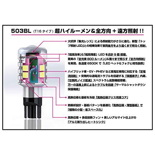 IPF バックランプ LED T16 バルブ 6500K 800ルーメン 1個入 503BL｜mago8go8｜03