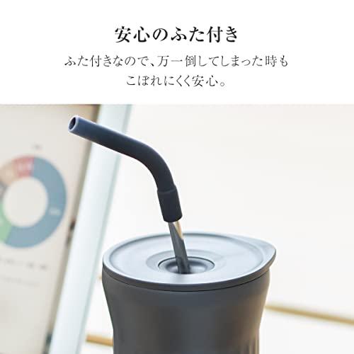 ピーコック ステンレス タンブラー ストロー 保冷 保温 450ml 広口 ストロー付きタンブラー 蓋付き 魔法瓶 チャコールグレー ATG-45 H｜mago8go8｜04