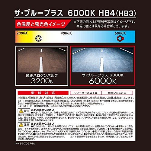 カーメイト 車用 ハロゲン ヘッドライト GIGA ザ・ブループラス HB4/3 6000K ホワイト BD637｜mago8go8｜06