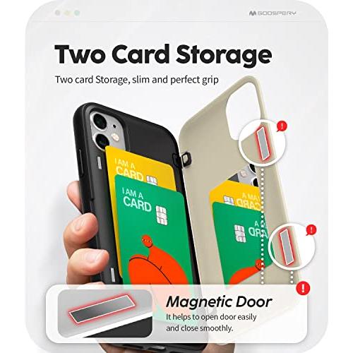 Goospery iPhone 11 ケース 背面 カード 収納 マグネット式 バンパー カバー (ホワイト) IP11-MDB-WHT｜mago8go8｜03