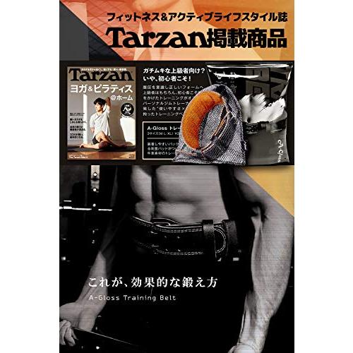 【Tarzan掲載モデル】 A-Gloss トレーニングベルト 筋トレ ウェイトリフティング レザー (ブラック, M (75-100cm))｜mago8go8｜08