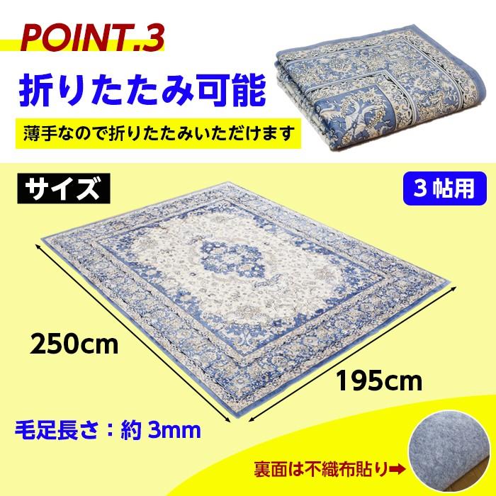 ラグ 洗える ラグマット ベルギー製 さらさらカーペット 3畳用 195×250