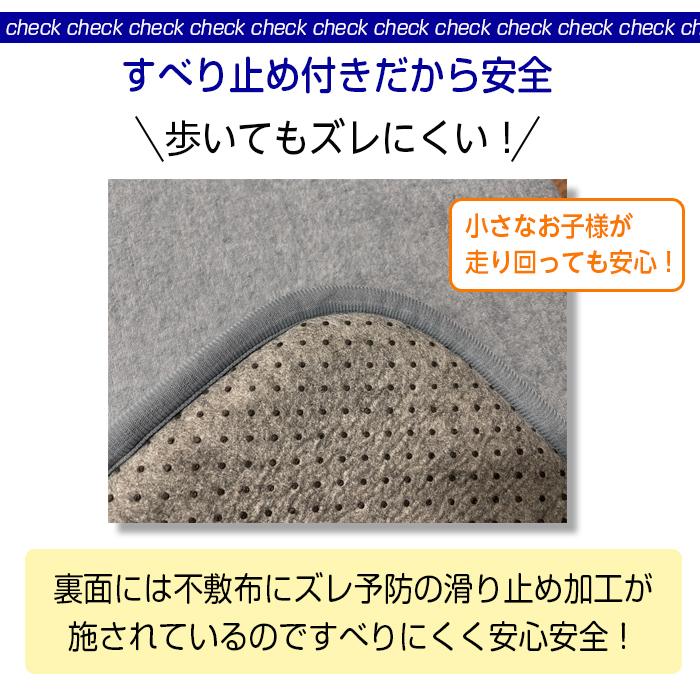 洗える 極厚 30mm ラグ 90×185 1畳 グレー 防音 カーペット すべり止め