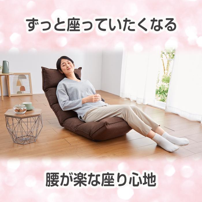 木製穴あき背もたれ座椅子5脚セット 座椅子 低反発 背もたれ 14段階 リクライニング 座イス ネイビー 2脚組