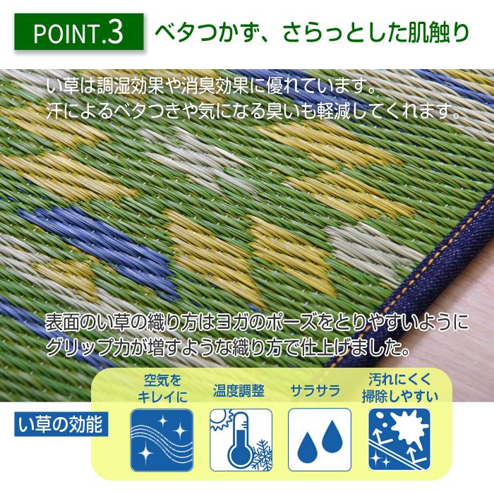 イケヒコ 畳 ヨガマット い草 国産 60×180 6mm ネイティブ柄 桜富士柄