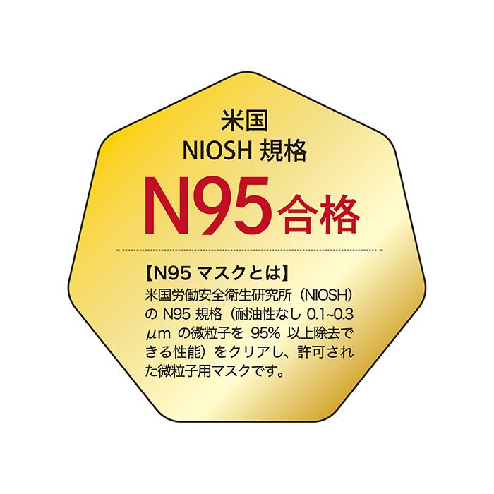 マスク N95 立体マスク 折り畳み型 10枚入 米国認証NIOSH 個包装 3Q