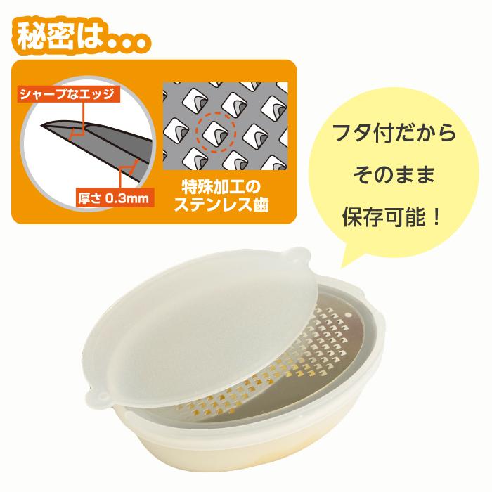 キレキレ薬味おろし 薬味おろし器 2個組 容器付き フタ付き すりおろし
