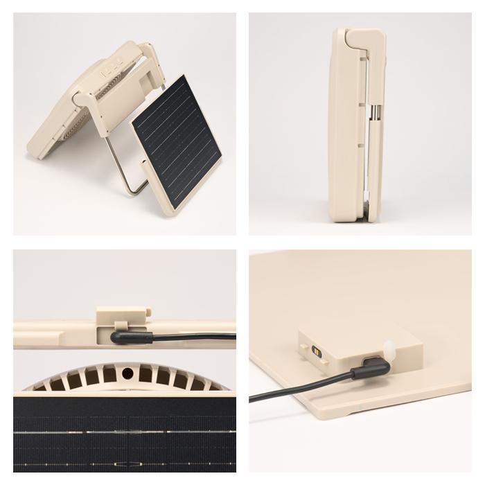 AiMY（エイミー） 扇風機 ソーラー ファン コードレス 充電式 LED