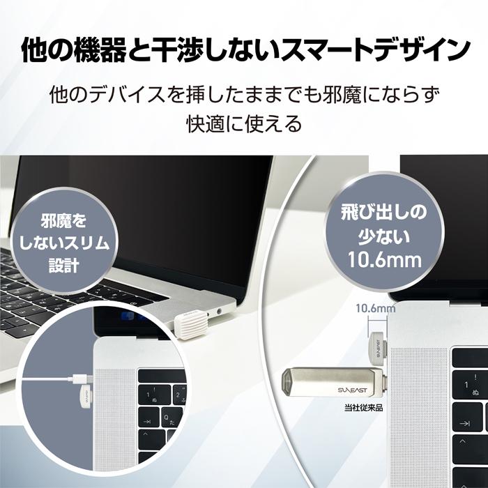 SUNEAST ポータブル SSD 極小 256GB ssd外付け 小型ssd Nano サン