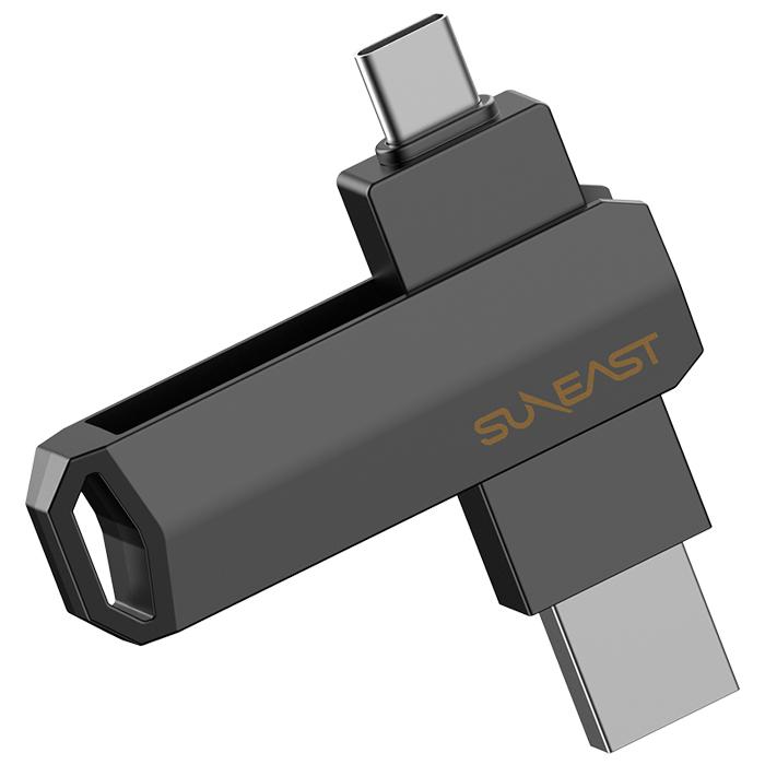 外付けSSD SUNEAST サンイースト 512GB 外付け ポータブル スティック型 SSD Revolve R10 USB3.2（Gen 2）USB Type C/USB-A両対応の画像