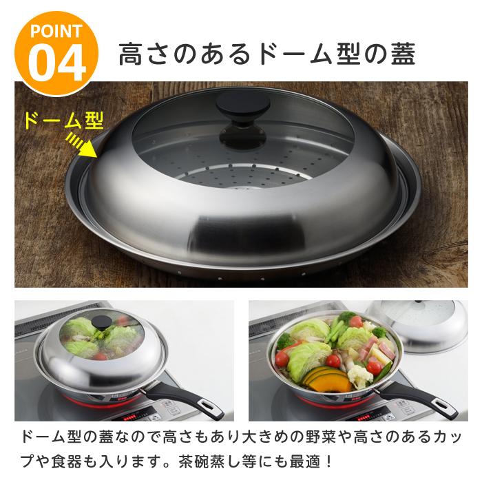ヨシカワ 蒸し器 フライパン用 ステンレス 見える！フライパン用蒸し器