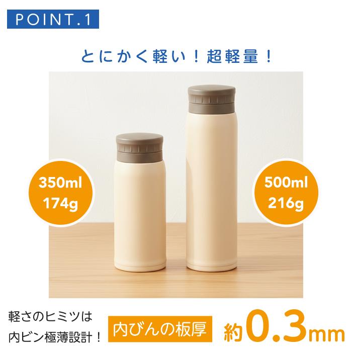 Kakusee（カクセー） 水筒 ステンレス ボトル 500ml ボトル型