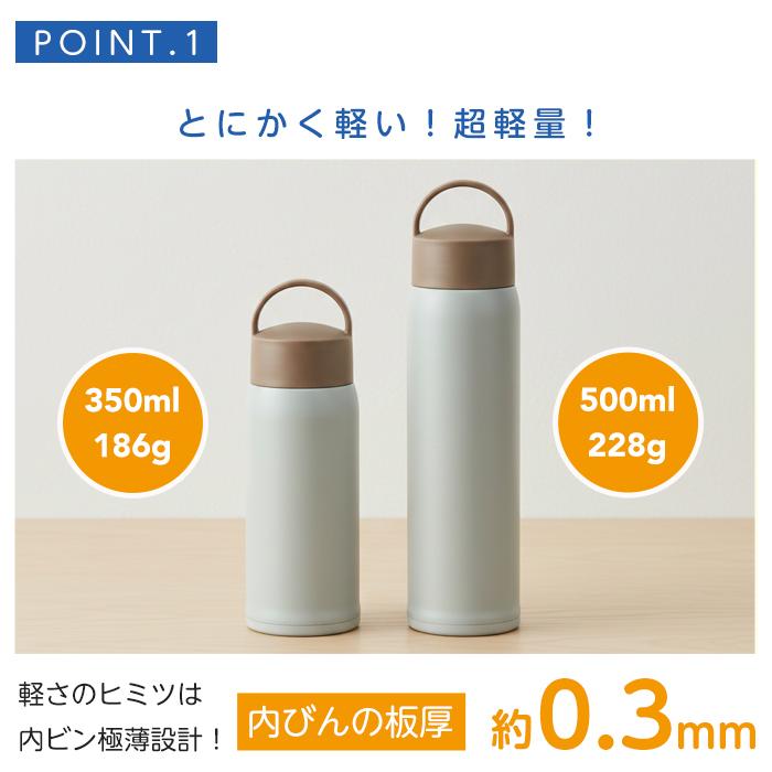 Kakusee（カクセー） 水筒 ステンレス ボトル 500ml ボトル型