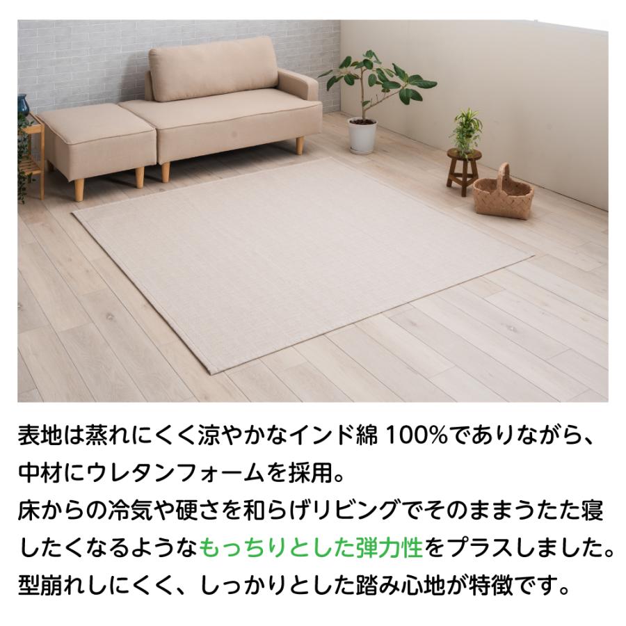 イケヒコ ラグ インド綿 ラグマット 洗える 夏用ラグ 180×230cm 3畳用