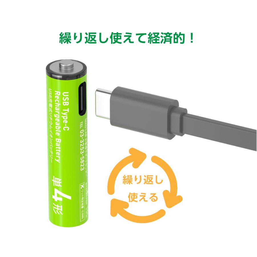 HIDISC 乾電池型 Type-C 充電池 単4形 2本セット HD-LIB3A2PC 6ヶ月