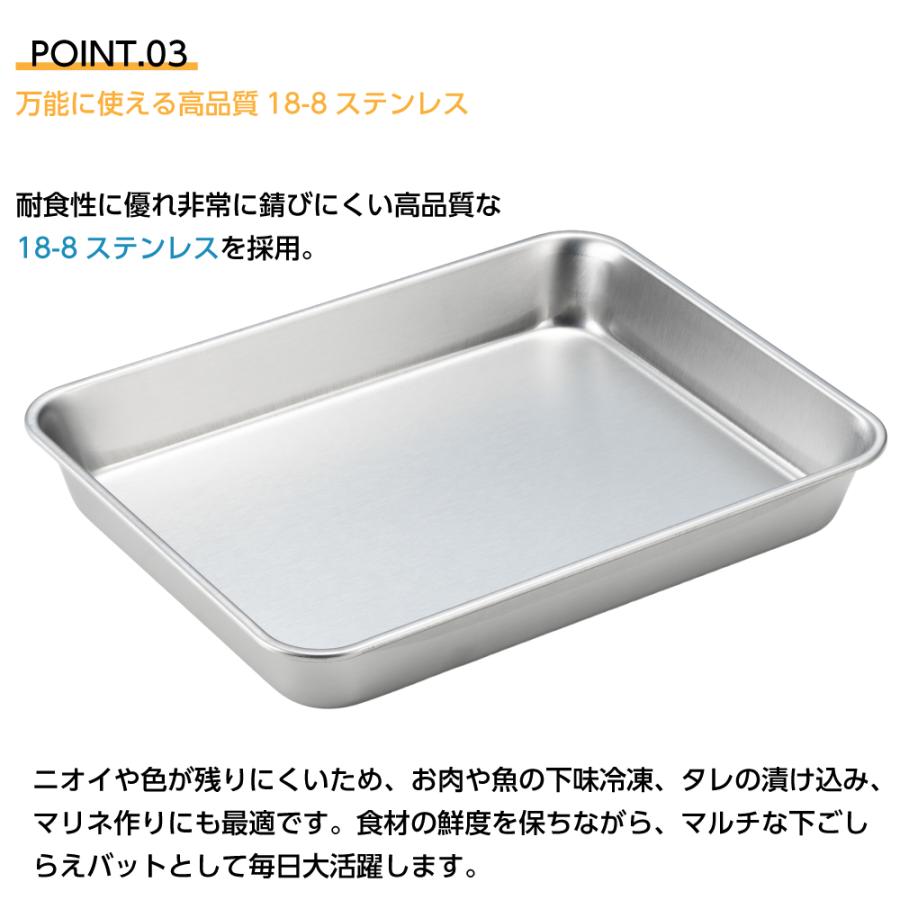 ヨシカワ ステンレス 浅型 角バット 15枚取り 日本製 燕三条 角型