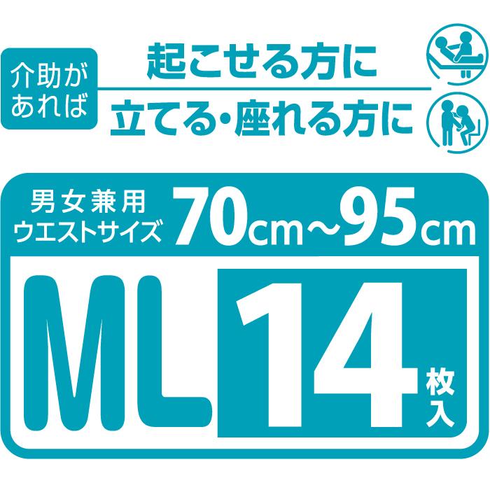 リフレ 大人用紙おむつ パンツ テープ MLサイズ 14枚入 6回吸収