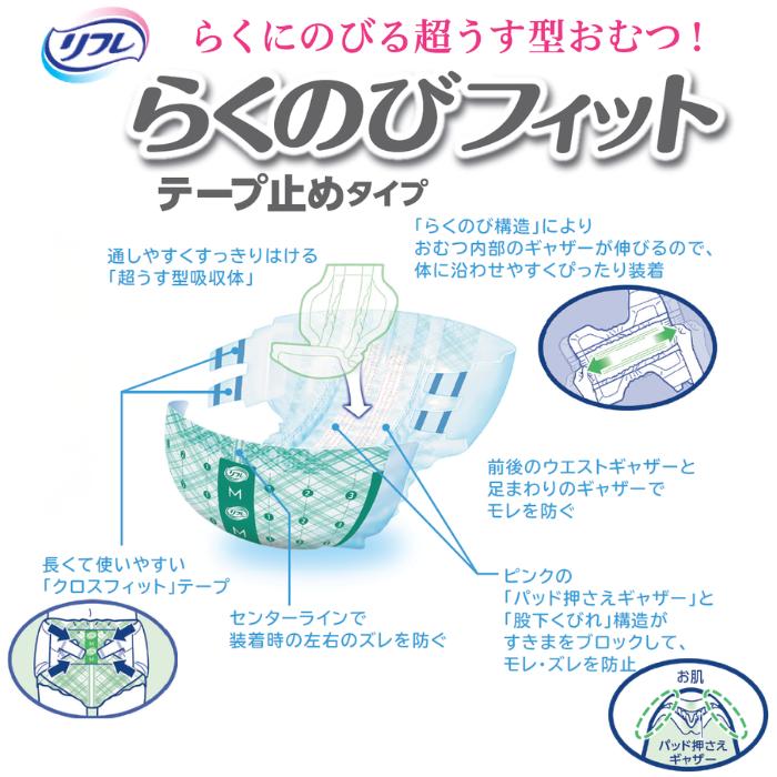 リフレ 簡単テープ止めタイプ らくのびフィット テープ止めタイプ M