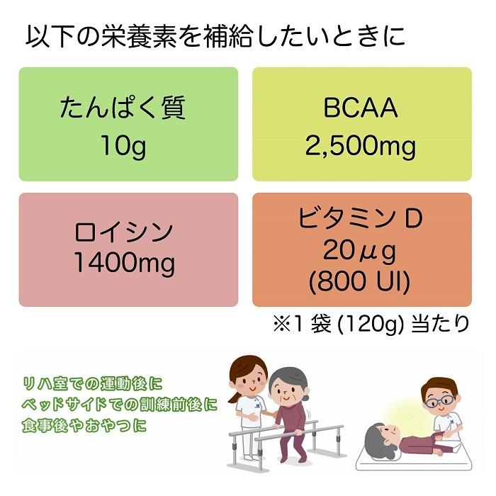 栄養補助食品 森永乳業 クリニコ リハたいむゼリー いろいろセット ケース販売(120ｇ×6袋入）×全４種 リハタイム 24本入  たんぱく質 BCAA 飲むゼリー｜magokoro-s｜05