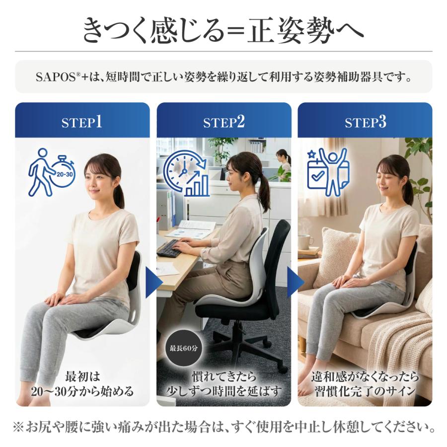 姿勢矯正 椅子 骨盤矯正 姿勢サポート チェア 姿勢 矯正 SAPOS サポス