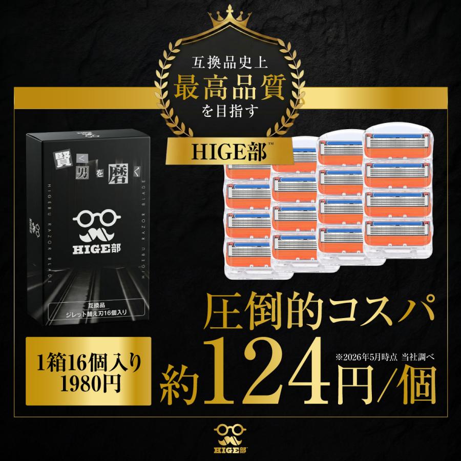 互換品 ジレット 替刃 髭剃り 16個 フュージョン メンズ 5枚刃