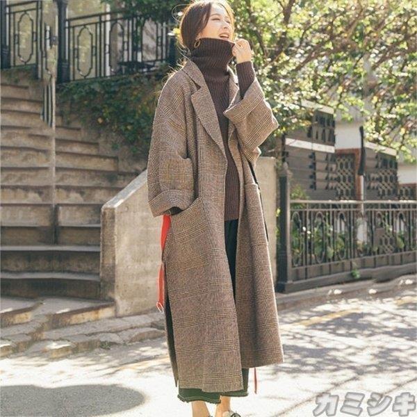 休日限定 ラシャ 冬 秋 レディース トレンチコート ロング丈 コート レトロ ロングコート 冬 秋 トレンチコート ロング丈 チェスターコート コート 30代40代 代 大人 お洒落 着痩せ アウター チェック柄 コート アウター Salvator In