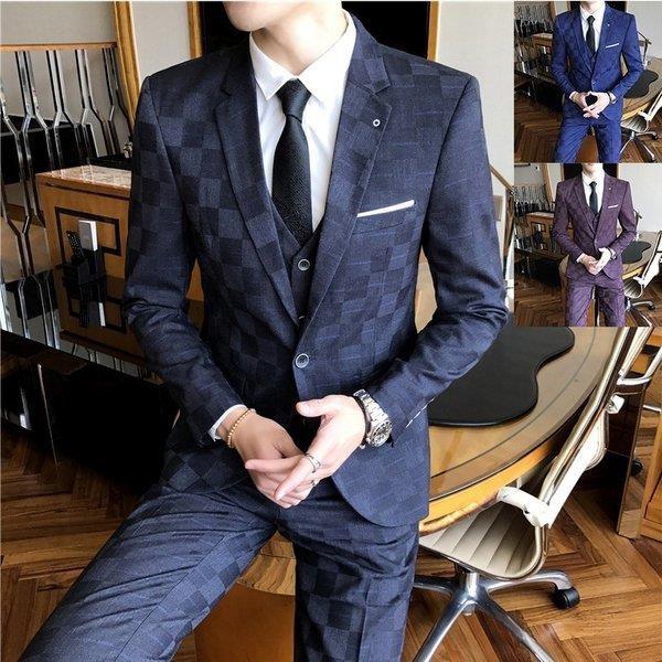 国内最安値 ビジネススーツ メンズ スリーピーススーツ3ピーススーツ ３点スーツセットアップ チェック柄 スーツセット セットアップ 細身 紳士服 結婚式 冠婚葬祭 爆売り Mail Alrayan University Edu Ye