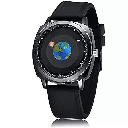 2021年激安 月 地球儀 クリエイティブ クラシック 旅行 世界地図ウォッチ メンズ 防水 50m MINILUJIA 太陽 クールでユニーク並行輸入品 動く人目を引く 回転 腕時計