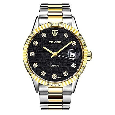 バーゲンで 夜光 日付 メンズ ダイヤモンドゴールドウォッチ 防水 Bl並行輸入品 Gold Silver 39mm 腕時計 ステンレススチール 機械式 自動巻き ビジネス 腕時計