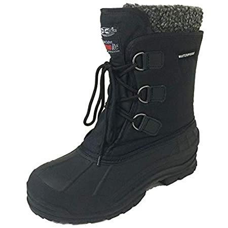 ー品販売  メンズ [Bangka] 冬用ブーツ ブラック並行輸入品 カラー: 8.5 サイズ: US 暖かいスノーシューズ 断熱 撥水サーモライト 防寒 スノーブーツ