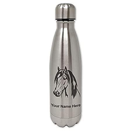 激安通販  Horse Bottle, Water Steel Stainless Wall Single LaserGram Head Personali並行輸入品 1, ウォータージャグ