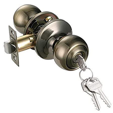 クリスマスツリー特価！ Keyed Door 並行輸入品 Antique in Lockset Knob Ball Door Entry Front Commercial Handle ドアノブ