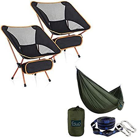 お礼や感謝伝えるプチギフト 2 and Hammock Camping Esup Pack Ca並行輸入品 Outdoor for Bag Carry with Chair Camping アウトドアチェア