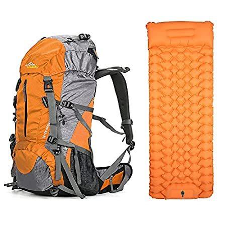【超ポイントバック祭】 Orange 50L Pad並行輸入品 Sleeping Camping Orange with Backpack Hiking ピクニックバスケット