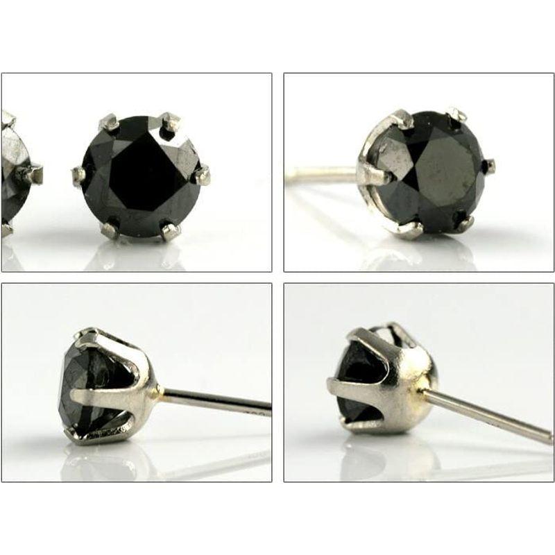 DIAMOND WORLD レディース ジュエリー PT900 ブラックダイヤモンド ピアス 1.0ct 6本爪タイプ