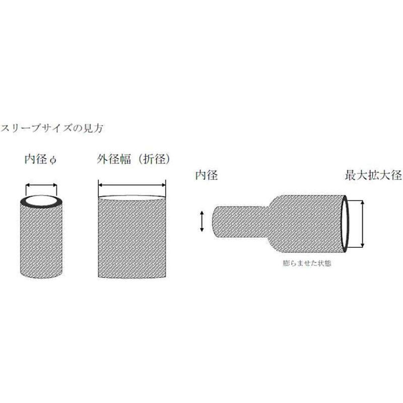 ケーブル被覆用　ポリエステル編組スリーブ　(黒）　通常径：約8φ　拡大径：約20φ　100M巻