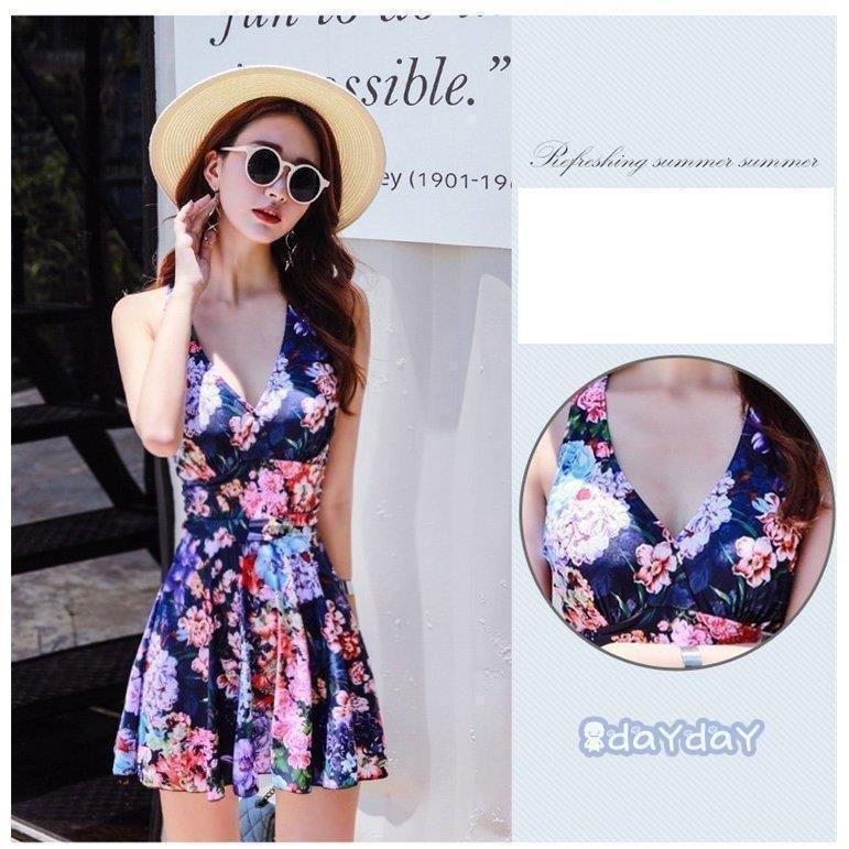 水着 ショートパンツサロペット水着 バンドゥ ママ水着 水着レディース 花柄 スイムウェア 40代 韓国風 水着 可愛い 体型カバー ワンピース型 安い 購入