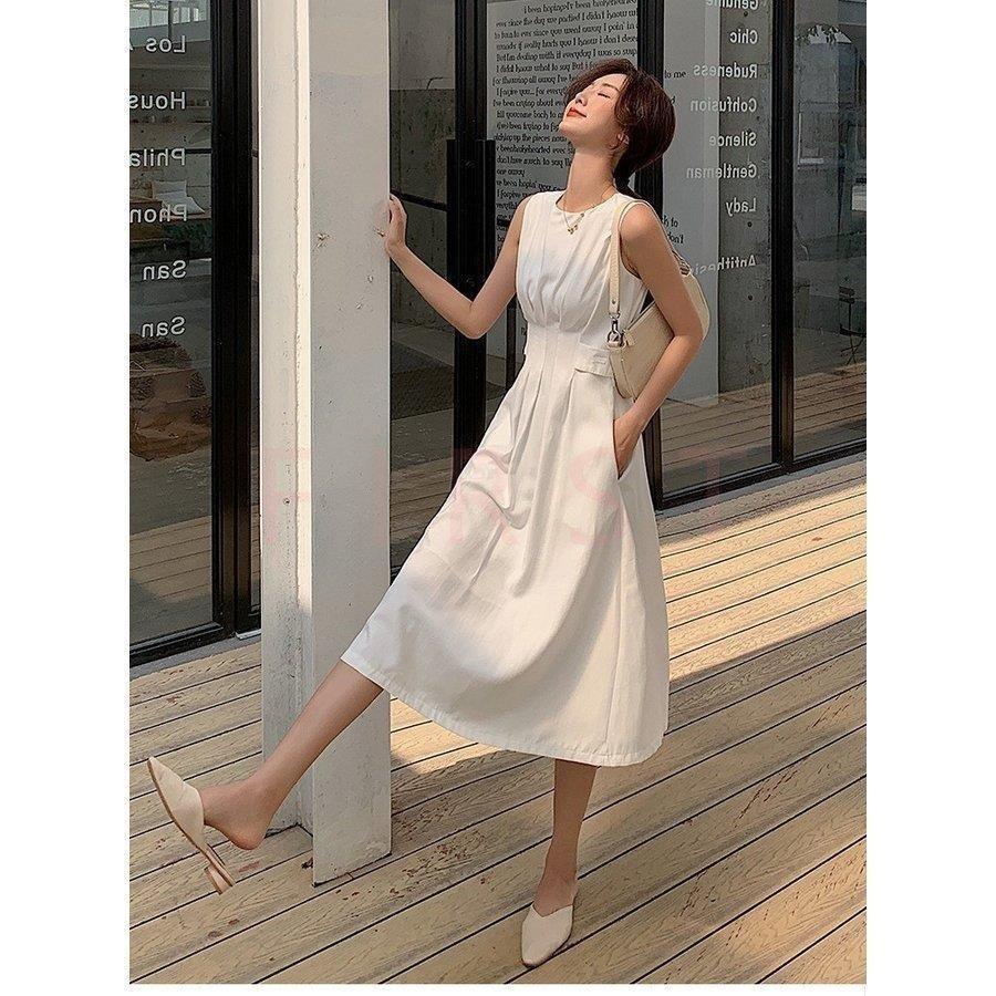 ワンピース レディース マキシワンピース ノースリーブ 40代ワンピース 韓国風 ロング丈ワンピース 白スカートaライン 大人 オシャレ 春夏 代 30代 人気ブランドを