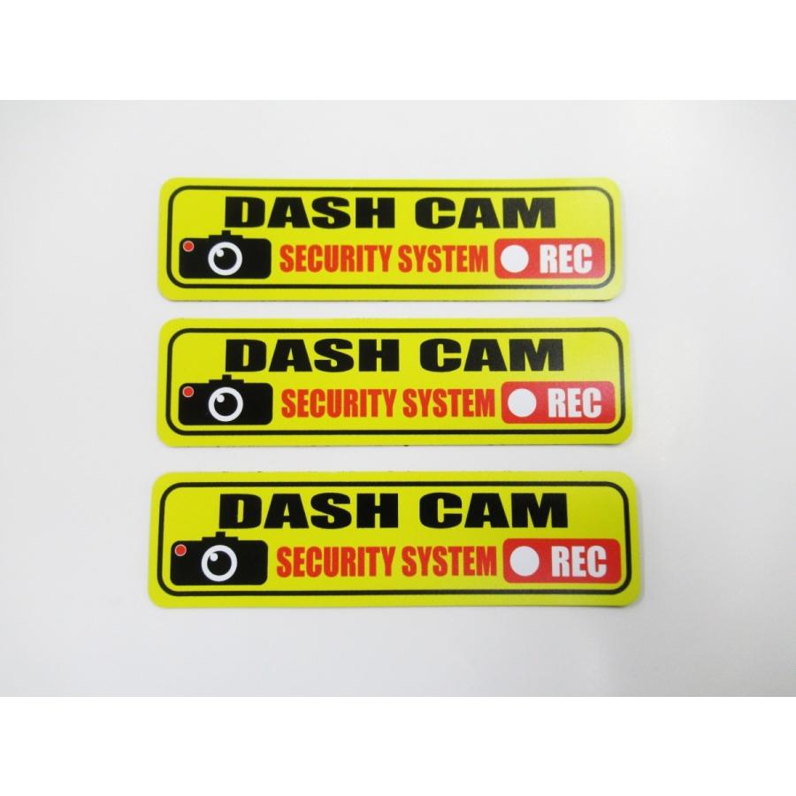ドライブレコーダー マグネットシート ステッカー Dash Cam ダッシュキャム 英語 English 小サイズ 3枚セット