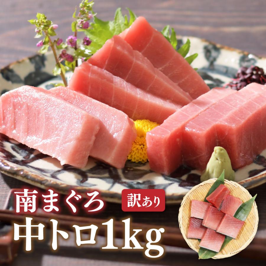 マグロ ミナミマグロ 中トロ 南まぐろ中トロ1ｋｇ 刺身 訳あり 鮪 南鮪 送料無料 80278 の商品画像