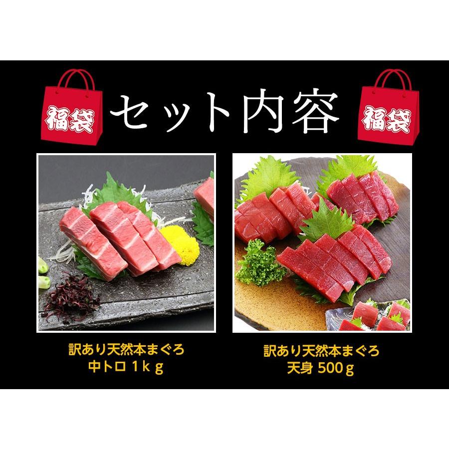 マグロ 刺身 海鮮福袋 海鮮セット お取り寄せ 訳あり 天然本まぐろ中トロ＆天身 計1.5ｋｇ 約12人前　86120　送料無料