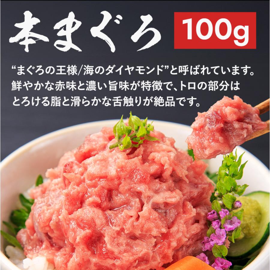 4種の粗挽きねぎとろ食べ比べ 100g×4 400g 小分け 本まぐろ 南まぐろ
