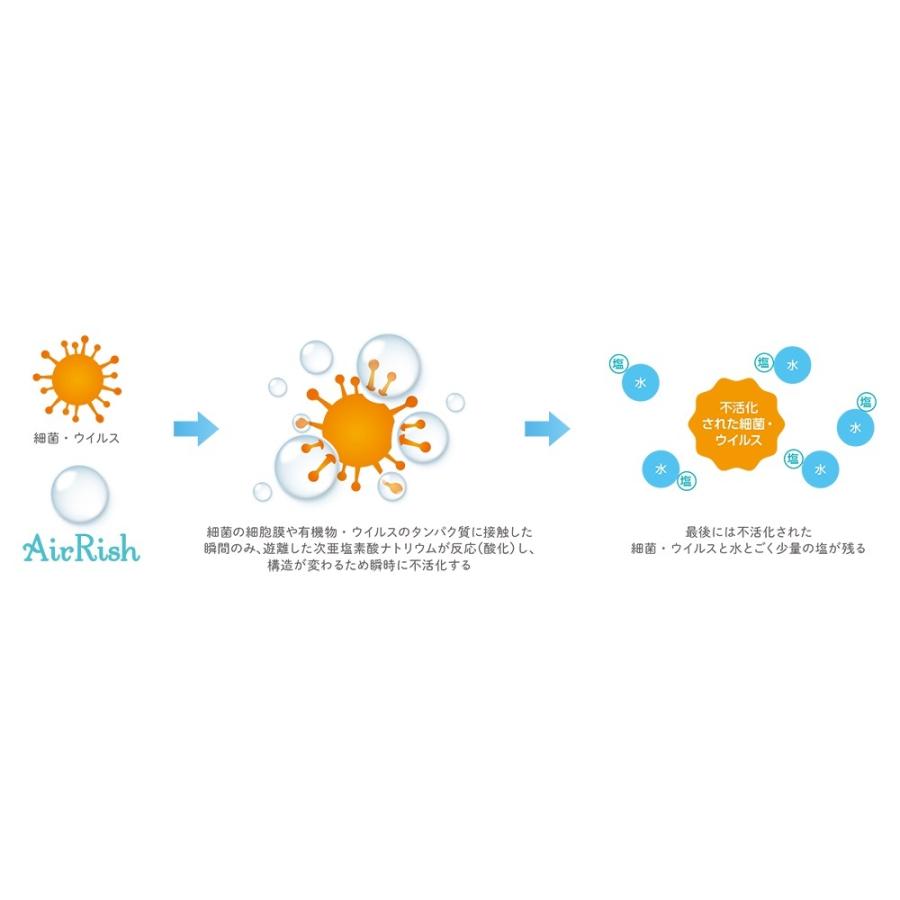 AirRish(エアリッシュ)超音波ミストサーキュレーター 100畳までの空間除菌/感染/消臭対策/コロナ・インフル・ノロウイルス不活性化/ノンアルコール病院公共施設の画像