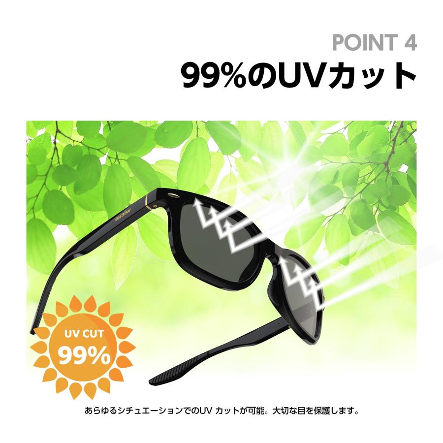 WICUE ウィキュー VR2002 ウェリントンタイプ 調光サングラス べっ甲調